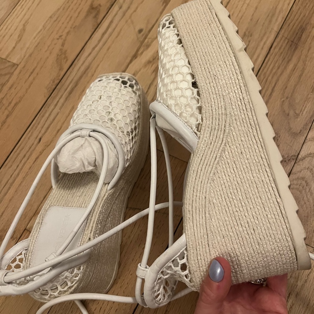 BOTTEGA VENETA - White Net Women's Wedge Espadrilles - 6.5 / 7 - excellent - Picture 13 of 13